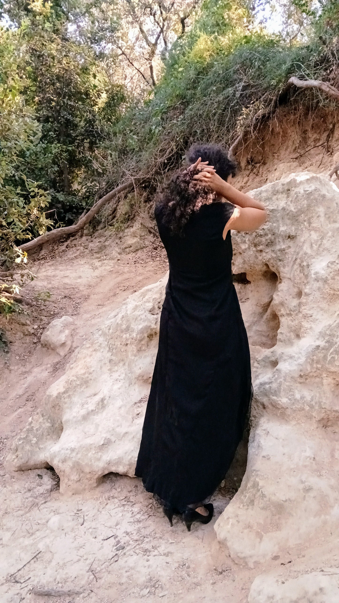 Robe longue en soie