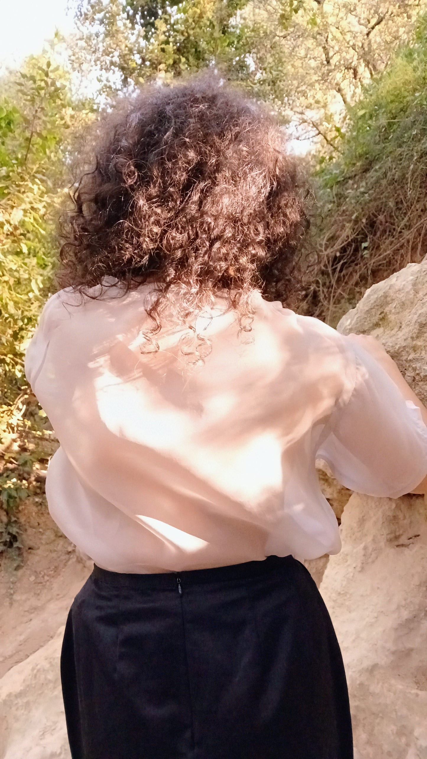 T-shirt pièce unique en organza de soie