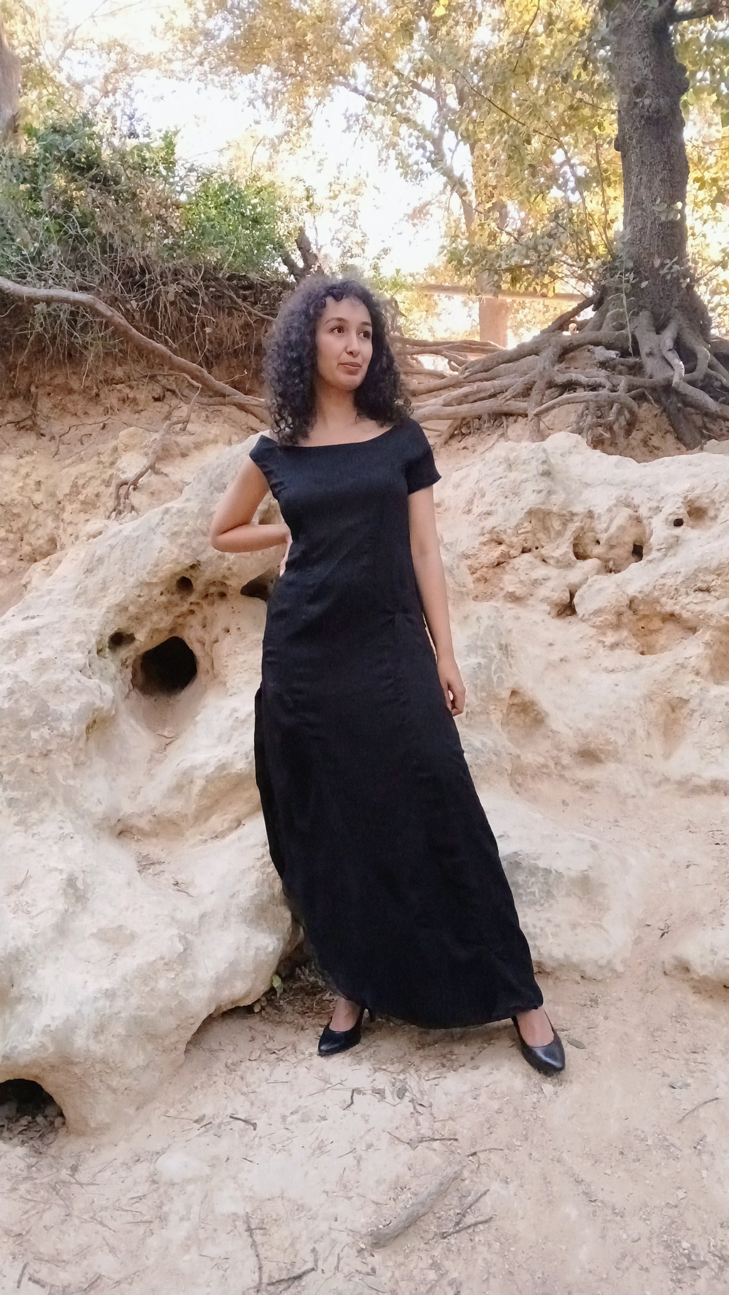 Robe longue en soie